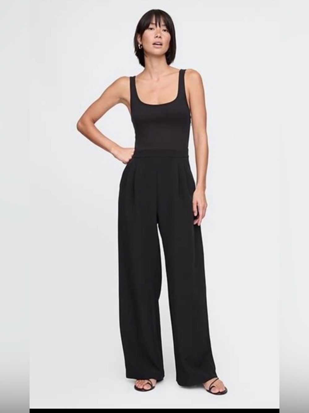 Gap Mixed Media Jumpsuit.  Black.  Size Medium New without tags